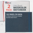 thumbnail image 2 of U.S. Art Supply 9" x 12" Watercolor Book, 2 Pack, 76 Sheets, 110 lb (230 gsm) - Linen-Bound Hardcover Artists Paper Pads - Acid-Free, Cold-Pressed, Brush Painting & Drawing Sketchbook Mixed Media, 2 of 6
