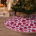thumbnail image 6 of Daiia Rose Flowers Drawing Merry Christmas Tree Skirt , Xmas Large Lace-up Tree Skirt, Santa Snowflakes Rustic Home Decorations New Year Party Farmhouse Decor-36", 6 of 7
