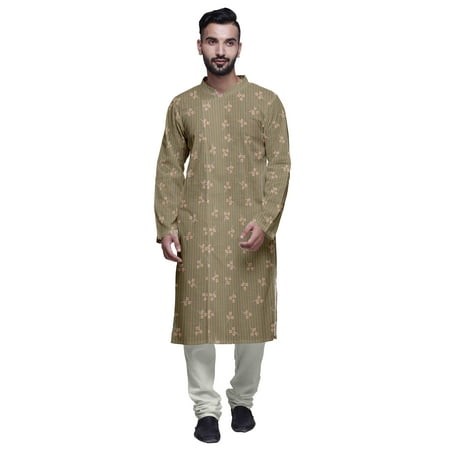 

Atasi Designer Kurta Pajama For Men Printed Angrakha Style Casual Summer Clothing