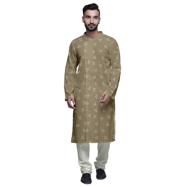 Atasi Designer Kurta Pajama For Men Printed Angrakha Style Casual Summer Clothing