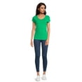 thumbnail image 3 of No Boundaries Scoop Neck Tee with Short Sleeves, 1 or 3-Pack, Women’s, 3 of 5