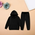 thumbnail image 2 of Ruyang Boys Girls Sweatsuit Set Plain Long Sleeve Hoodies Joggers Suit 2 Piece Outfit Kids Cotton Fall Winter Tracksuit Winter Clothes, 2 of 9