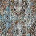 thumbnail image 6 of Lr Home Persian Distress 2 x 8 Trellis Blue Ornamental Tabriz Runner Rug, 6 of 7