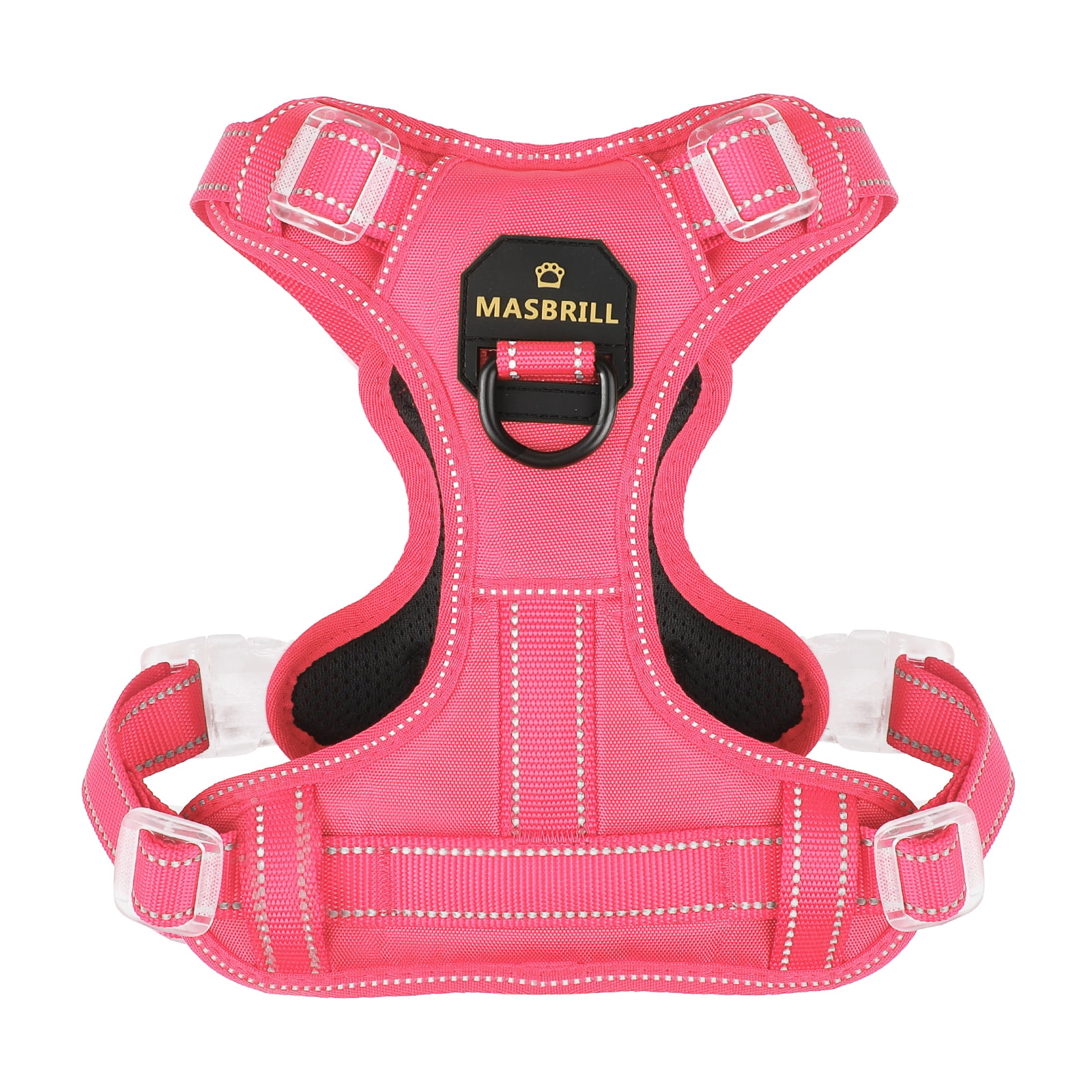 MASBRILL Reflective Dog Harness No Pull Dog Vest Harness With Handle,No Choke Adjustable Soft Padded Pet Vest for Small Dogs,Pink Dog Galters