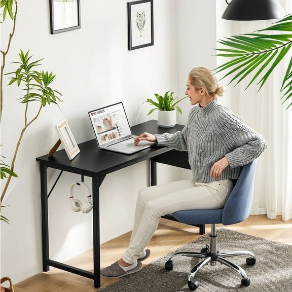 LIFERECORD 40 Inch Computer Desk Ideal for Small Spaces for Adult Black