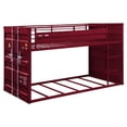thumbnail image 1 of ACME Cargo Twin over Twin Metal Bunk Bed with Ladder and Slat System in Red, 1 of 7