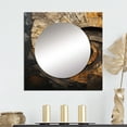 thumbnail image 1 of Designart "Timeless Turn in Gold and Black I" abstract spirals Square Mirror For Wall Decor - Large Gold Square Mirror Printed Wall Decor - Modern Square Living Room Mirror, 1 of 5