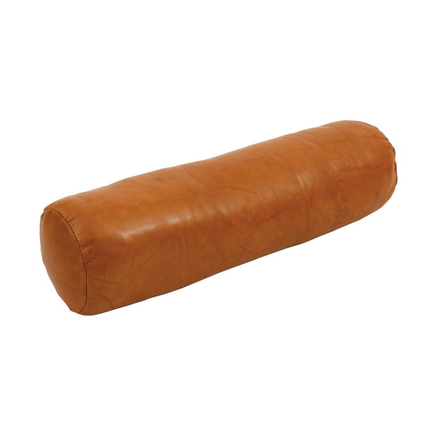 Bloomingville Camel Brown Leather, Leather Bolster Cushion