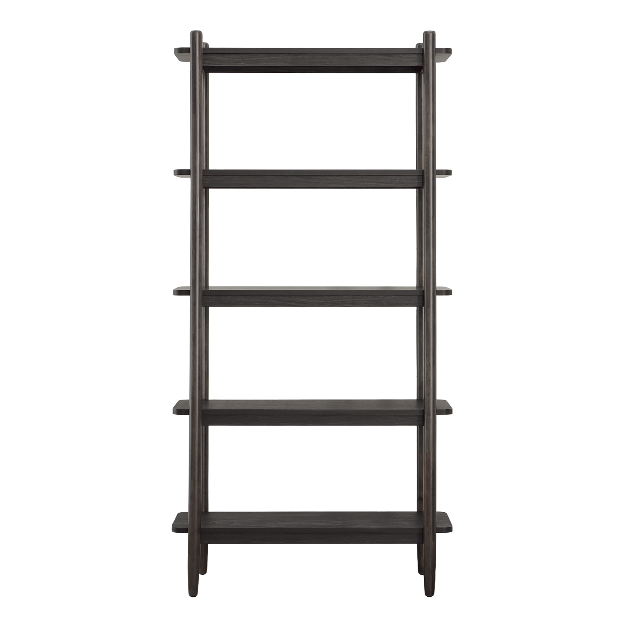 Better Homes & Gardens Springwood 5 Shelf Bookcase with Solid Wood Frame, Charcoal Finish - image 3 of 10