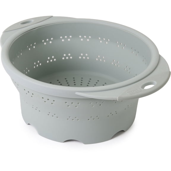 Dexas Collapsible Silicone Colander, 10", Sage