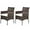 Mix Brown 2pc, variant on QRKD Set of 2 Patio Dining Chairs Outdoor PE Wicker Chairs with Soft Cushions, All-Weather Rattan Chairs for Garden Backyard Lawn Poolside Balcony (Mix Brown 2pc)