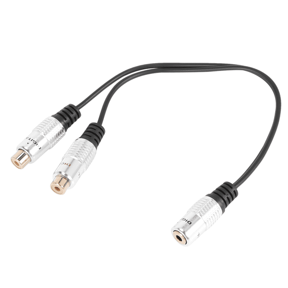 2pcs 3.5mm (1/8 Inch) Stereo Jack Female to 2 Dual RCA Female Jack Stereo Audio Splitter Y Adapter Cable 25cm