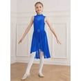 thumbnail image 3 of YONGHS Kids Girls Ballet Lyrical Dance Dress Sleeveless Rhinestones Figure Skating Leotard Royal Blue 10, 3 of 7