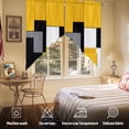 thumbnail image 5 of Yellow Black Swag Curtain Valance for Windows, Gray Geometric Abstract Color Block Modern Art Window Treatments Short Swag Topper for Kitchen Windows Bathroom Bedroom, 36"x45", 5 of 8