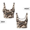 thumbnail image 5 of Fotbe Pug Pattern Womens' Sports Bra Longline Wirefree Padded with Medium Support Sports Moisture-Wicking Workou Vest,Tank Top-, 5 of 7