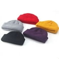 thumbnail image 4 of CoCopeanut Baru Wanita Musim Dingin Berusuk Rajutan Diborgol Pendek Melon Cap Padat Skull Longgar Retro Ski Fisherman Beanie Topi Pria Topi Wanita Topi hadiah, 4 of 6