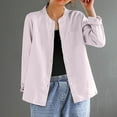 thumbnail image 5 of Olyvenn Womens Plain Cotton Linen Shirt Summer Casual Collarless Blouses Button Down Tops Solid Color Long Sleeve Shirts 2025 Pink XXXL, 5 of 7
