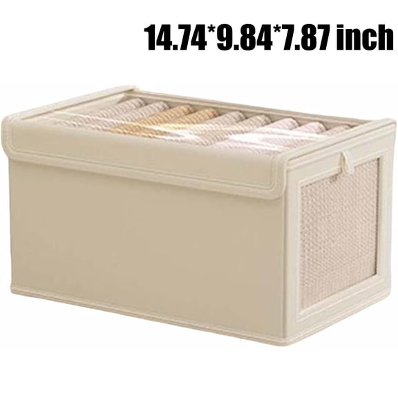 1 Pack Beteliva Large Foldable Storage Boxes for Organizing, Storage Bins with Handles, Closet Storage Bins, Clothing Storage Box, for Home, Bedroom, Closet