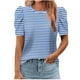 thumbnail image 1 of Tops de Manga Corta para las Mujeres Suelto Ajuste Impreso Cuello Redondo Camiseta Suelta Superior, Poliéster Verano Primavera, 1 of 5