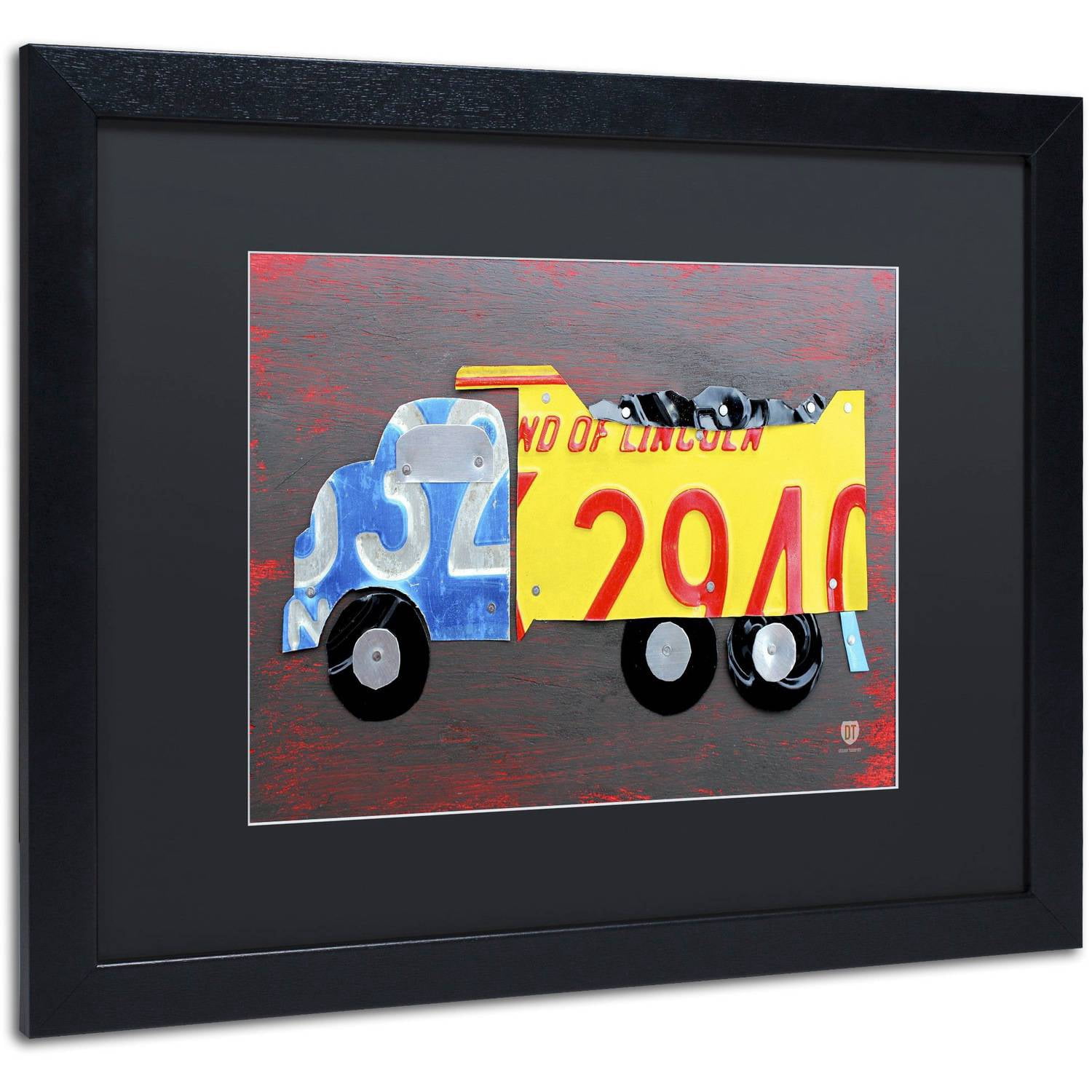 Trademark Fine Art 'Dump Truck' Canvas Art by Design Turnpike, Black Matte, Black Frame