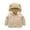 Khaki, variant on Baby Boys Girls Hooded Fleece Jacket Cute Bear Hoodie Zip Up Teddy Coat Toddler Sherpa Winter Warm Outwear With Pocket (Khaki,12-18 Months)