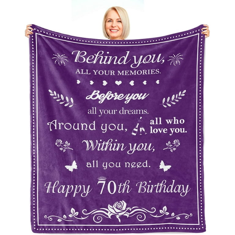 70th Birthday Gift for Women Blanket 50 x60 Best Gifts for 70 Years Old Woman 70th Birthday Gift Idea Birthday Gift for 70 Year Old Grandma Mom Wife 1952 70th Birthday Blanket Walmart