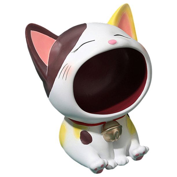Adornos Almacenamiento para Llaves Entrada Artesanal Resina Gato Lindo Vasos