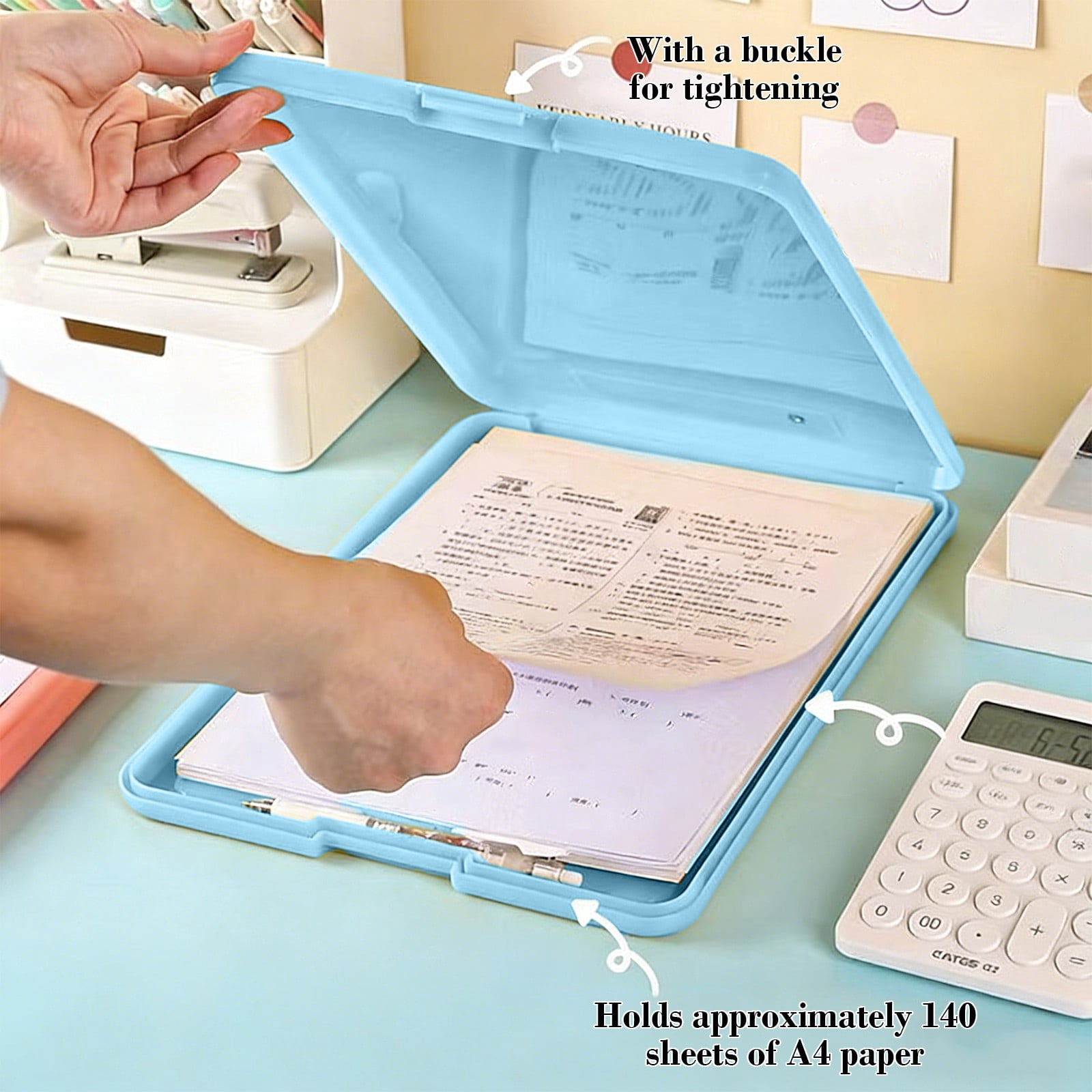 Lunxisen 4 Pcs Clipboard Folder Storage Clipboard Heavy Duty Clipboard For Work Organization Clipboard With Pen Holder(13.4*9.4in)