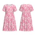 thumbnail image 3 of Bixox Robe d'Été à Manches Courtes pour Femmes Robe Ample Longueur Genou avec Poches-Cœur Rose, 3 of 7
