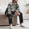 thumbnail image 7 of Naloa Ink Style Bald Eagle Men’s Pajamas Set - Long Sleeve Button Down Sleep Shirt and Pajama Bottoms Sleepwear Set-Medium, 7 of 7