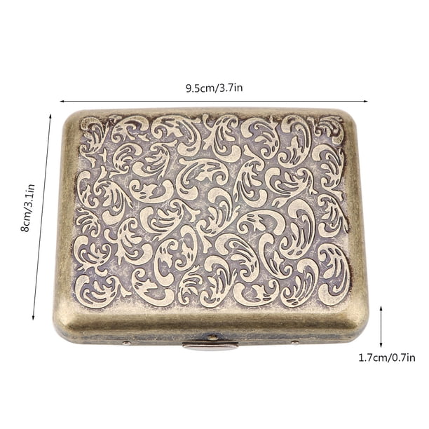 Metal Cigarette Box Metal Cigarette Case,Retro Bronze Metal Cigarette  Cigarette Box Cigarette Case Bronze Cigarette Case High Capacity