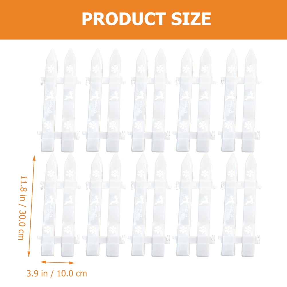 FONDOTIN 30 Pieces White Plastic Garden Border Fence, Decorative Outdoor Fence for Christmas and Seasonal Yard Decoration