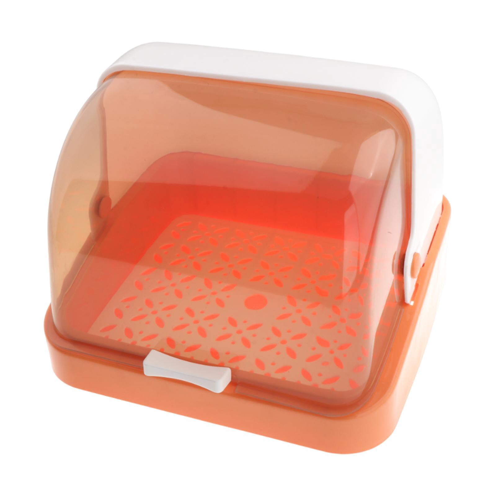 Baoblaze Bottle Drying Rack Dustproof Drain Tray Storage Box for Bowl Chopsticks Dish orange