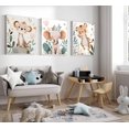 thumbnail image 3 of Safari Animals Nursery Canvas Wall Hieng Jungle Animals Cheetah Elephant Tiger Kids Room Illustration Pictures Wall Decor Posters Print Hiengwork for Classroom Boy's Girl's Room Bedroom, 3 of 6