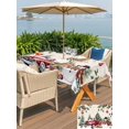 thumbnail image 4 of Outdoor Tablecloth with Umbrella Hole and Zipper, Christmas Rectangle Table Cloth 52x70 Inch Waterproof Tablecloth, Xmas Snowman Truck Snowflake Tree Balls Rustic Picnic Table Cover for Patio Camping, 4 of 7