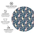 thumbnail image 3 of Vsdgher Cute Rabbit Floral Leather Coasters for Drinks, Durable Drink Coasters 4 Set for Tabletop Protection, Luxurious Home Décor and Housewarming Gift ( {designName})Round Shape, 3 of 6