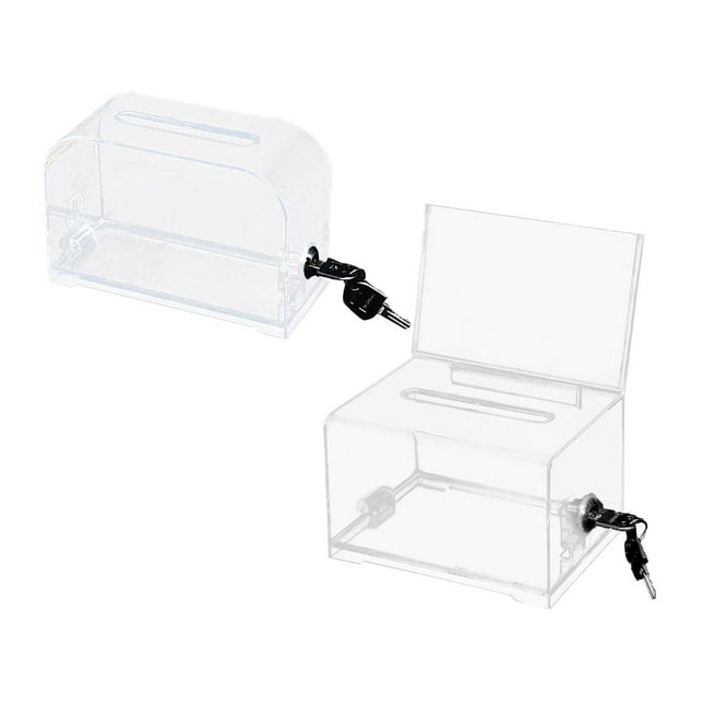 2 Estuche De Votación Transparente Contenedor De Boletos Buzón De Sugerencias Con Almacenamiento Gloria Caja de donación de acrílico