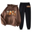 thumbnail image 1 of Puntoco Sudadera con capucha para mujer, sudadera con bolsillo de manga larga, pantalones de moda para mujer, conjunto de sudadera con estampado navideño, liquidación Puntoco Puntoco-3017, 1 of 2