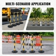 thumbnail image 5 of VEVOR Adjustable Traffic Delineator Post Cones,4 Pack,Traffic Safety Delineator Barrier with Fillable Base 8FT Chain, for Traffic Control Warning Parking Lot Construction Caution Roads, Yellow&Black, 5 of 9