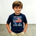 thumbnail image 2 of CONZONE 250Th Anniversary Usa T Shirts For Children Boys Short Sleeve Graphic Prints Crew Neck Fashionable Tops Navy Size 8-9 Years, 2 of 4