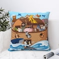 thumbnail image 4 of Yiaed Animals on Noah's Ark Floating Print Pillow Covers Super Soft Decorative Square Throw Pillow Covers Case Cushion Covers for Sofa Couch Bedroom Car Decor（No pillow core）-22"x22", 4 of 7