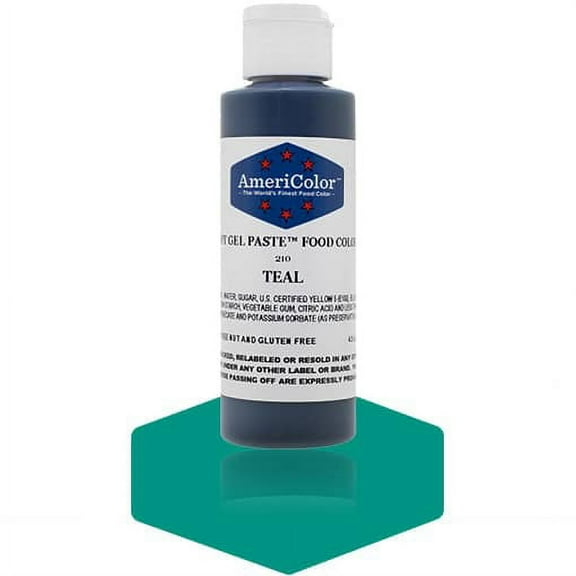 AmeriColor, Soft Gel Paste Food Color, Teal 4.5 oz
