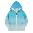 thumbnail image 2 of Girls Oversized Full Zip Hoodie, Kids Gradient Print Long Sleeve Hooded Jackets, Child Fall Winter Zipper Sweatshirt with Hood Outerwear, 2 of 4