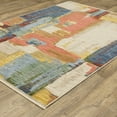 thumbnail image 4 of HomeRoots 575468 3 x 5 ft. Abstract Rectangle Area Rug with Fringe, Beige, Yellow & Pink, 4 of 5
