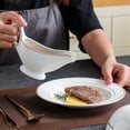 thumbnail image 4 of Western Tableware Gravy Boat Ceramic Gold Edge Coffee Milk Pitcher Sugar Gu With Handle, 4 of 5
