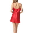 thumbnail image 4 of Defitshape Women's Summer Satin Nightgown Sexy Spaghetti Strap Slip Nightdress Chemise Lingerie V Neck Silky Sleeveless Red Small, 4 of 4