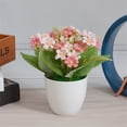 thumbnail image 4 of Decoración floral plástica del escritorio de la casa de la flor de la simulación del paño de las flores artificiales en maceta, rosa Noticed HA7819-02B, 4 of 6