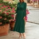 thumbnail image 3 of Vestido Estampado de puntos Cambio lindo Color sólido Mujer con cordones Traje diario Ygjytge Verde T XXL para Mujer, 3 of 8