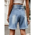 thumbnail image 3 of OYYN Women's Jean Shorts Y2K High Waist Baggy Wide Leg Denim Shorts Rolled Cuff Distressed Jorts for Summer Streetwear, 3 of 6