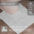 thumbnail image 3 of Home Weavers 100% Cotton Contour Rug Toilet Mat, Soft & Absorbent Bathroom Contour Mat, Washable Bath Contour Rug, 20"x20", White, 3 of 9